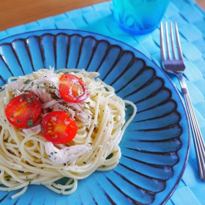 爽やかレモン風味の、鶏ささ身のパスタ♪